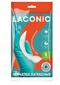 "LACONIC" Перчатки латексные антибактериальные, размер S