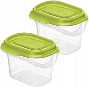 SUNSHINE Набор контейнеров 2 шт пластик 0,07л прям 7,9х6,0х5,1см, цв.зеленый