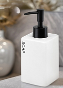 Диспенсер "SOAP" 310мл, 6,7х6,7х13,3см, цв.белый