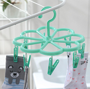 Сушилка для белья подвесная круглая, 8 прищепок 23х23см, цв.мятный