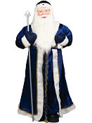 Фигурка "Дед Мороз в богатой синей шубе с посохом" 110см
