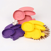 Тарелка детская "Зайка" 22х19х2,7см, цв.ассорт