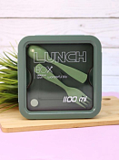 Ланч-бокс "Square" 1,1л со столовыми приборами, 17х7х7см, цв.т.зеленый