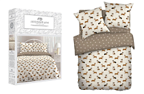 Комплект постельного белья Любимый дом "Корги" 2сп, 70х70см, бязь