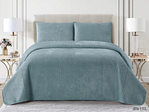 Комплект Cleo "VELLUTO" покрывало 230х250см, наволочка декор. 50х70см, 2шт, цв.голубой