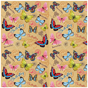 Упаковочная бумага "Тропические бабочки" 100х70см