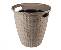 Кашпо напольное "Ротанг" с внутр.горш. d=38см h=38см 16л мол.шоколад