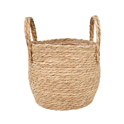 Кашпо плетеное "Кения" с ручками d=22,5см, h=18,5см, цв.натуральный