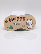 Маска для сна "Happy travel" 19х8см, цв.бежевый