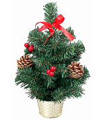 Ель декорированная "Ягоды и шишки" 30см