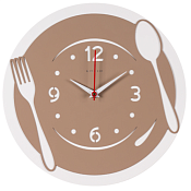 Часы настенные "Ланч Тайм" 33см, цв.бежевый/белый