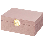 Шкатулка декоративная "Велюр" 24,5х18х10см, цв.розовый