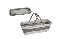 Ведро складное на колесиках 13л, 52х23х16см, цв.серый