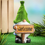 Фигурка садовая "Гном" с подсветкой 16,5х13х30,5см