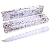 Набор свечей витых 2шт, 24,5см, цв.белый