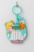 Брелок-калькулятор "Bear cookie" 7,5см, цв.голубой