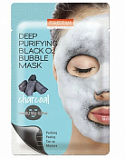"Purederm" Маска для лица пузырьковая "Deep Purifying Black O2 Bubble Mask"