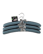 Н-р вешалок ткань, металл. 3шт. 38х14см, цв.металлик