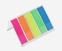 Блок-закладка с липким краем 12х45мм, 5цв., 100л.