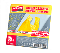 "AVIKOMP" Пакеты-майка с ручками "Стандарт" 35л, 25шт, цв.желтый