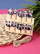 Набор прищепок декоративных "Dog style" с веревкой 10шт., 3,8х2,2см