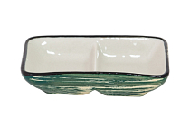 "Green" Емкость для соуса 10см, прямоугольная, 2 секции